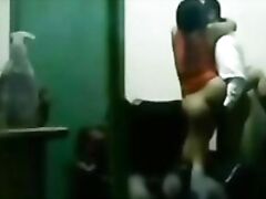 Horny Indian boss fucking his two office girls in one go after office time in his cabin and filmed them on a hidden cam!.